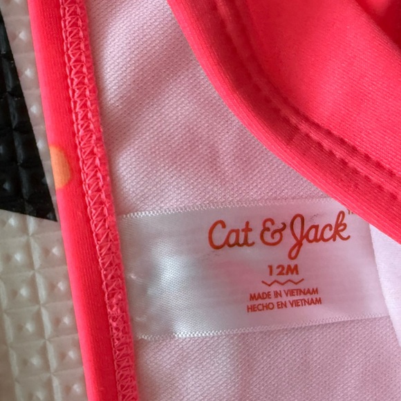 Cat & Jack|Baby girl Neon Pink Boho Floral Kids Swim Set bikini•••long sleeve - Picture 5 of 6